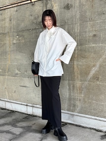 柳橋唯コラボ】ワイドスリーブタイネックシャツ｜ラグナムーン