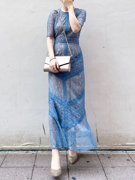 「LAGUNAMOON（ラグナムーン）のLADYシャインクラッチBAG（クラッチバッグ）」を使った、MASAKI KISEさん（レディース・168cm）の春コーディネート