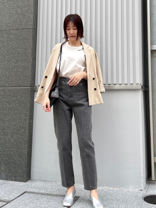 ラグナムーン ウエストアシンメトリーデニムパンツ