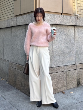 「アイテム（ムートンコート）」を使った、MASAKI KISEさん（レディース・168cm）の秋コーディネート