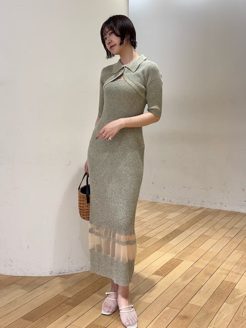 セール】クロップドカーデセットニットワンピース（ワンピース