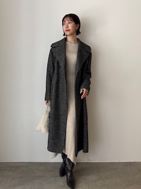 「アイテム（チェスターコート）」を使った、MASAKI KISEさん（レディース・168cm・20代）の秋コーディネート