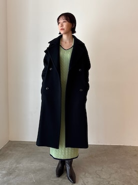 「アイテム（ステンカラーコート）」を使った、MASAKI KISEさん（レディース・168cm）の秋コーディネート