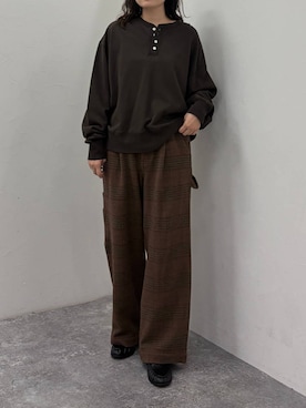 「LOWRYS FARM（ローリーズファーム）のモカシンビットローファー 1064725（ローファー、ブラック系）」を使った、pecoさん（レディース・165cm）の秋コーディネート