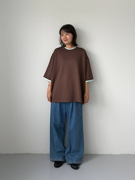 「LOWRYS FARM（ローリーズファーム）のモカシンローファー  637751（ローファー、ブラック系）」を使った、pecoさん（レディース・165cm）の夏コーディネート