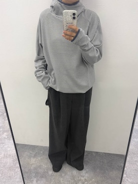 「LOWRYS FARM（ローリーズファーム）の【LFM(U)】レイズドネックフーディ　 1093267（Tシャツ/カットソー、その他）」を使った、pecoさん（レディース・165cm）の秋コーディネート