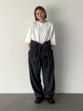 「アイテム（オールインワン・サロペット）」を使った、pecoさん（レディース・165cm）の秋コーディネート