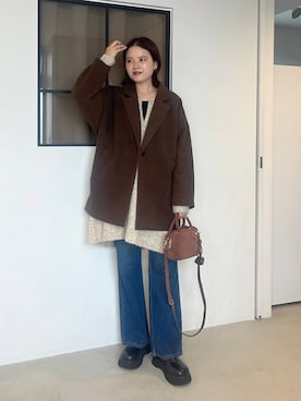 「アイテム（その他アウター）」を使った、pecoさん（レディース・165cm）の秋コーディネート