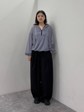 「LOWRYS FARM（ローリーズファーム）のナカワタスリッポン 1057250（スリッポン、ブラック系）」を使った、pecoさん（レディース・165cm）の秋コーディネート