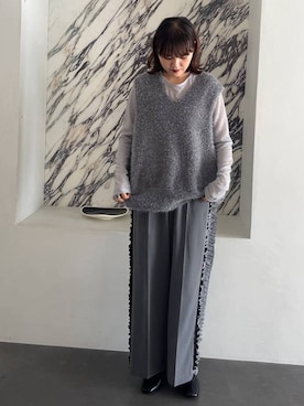 サイドフリルワイドパンツ 152669を使った人気ファッション