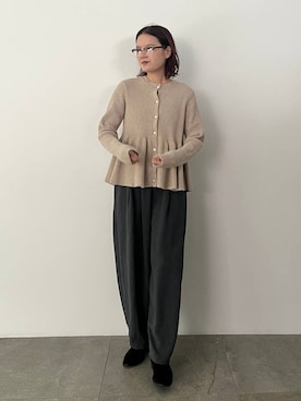 「アイテム（メガネ、ブルー系）」を使った、pecoさん（レディース・165cm）の秋コーディネート