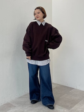 「アイテム（スウェット）」を使った、pecoさん（レディース・165cm）の夏コーディネート