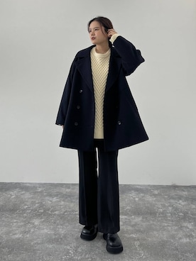 「アイテム（ピーコート）」を使った、pecoさん（レディース・165cm）の秋コーディネート