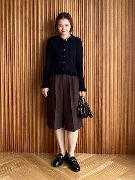 「アイテム（ニット/セーター）」を使った、pecoさん（レディース・165cm）の夏コーディネート