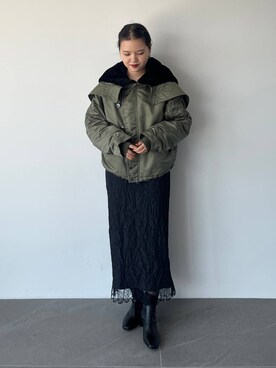 「yuw（ユウ）のアイテム（ジャケット/アウター）」を使った、pecoさん（レディース・166cm）の秋コーディネート