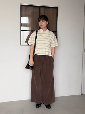 「LOWRYS FARM（ローリーズファーム）のモカシンローファー  637751（ローファー、ブラック系）」を使った、pecoさん（レディース・165cm）の春コーディネート