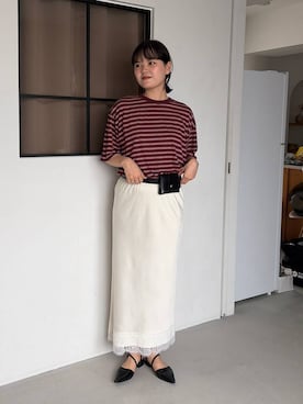 「LOWRYS FARM（ローリーズファーム）のストラップポインテッドフラットシューズ 645979（サンダル、ブラック系）」を使った、pecoさん（レディース・165cm）の春コーディネート