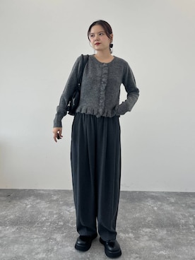 「アイテム（ボストンバッグ）」を使った、pecoさん（レディース・165cm）の秋コーディネート