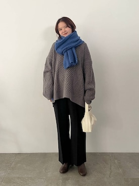 「LOWRYS FARM（ローリーズファーム）のアイテム（ストール/ショール）」を使った、pecoさん（レディース・165cm）の秋コーディネート