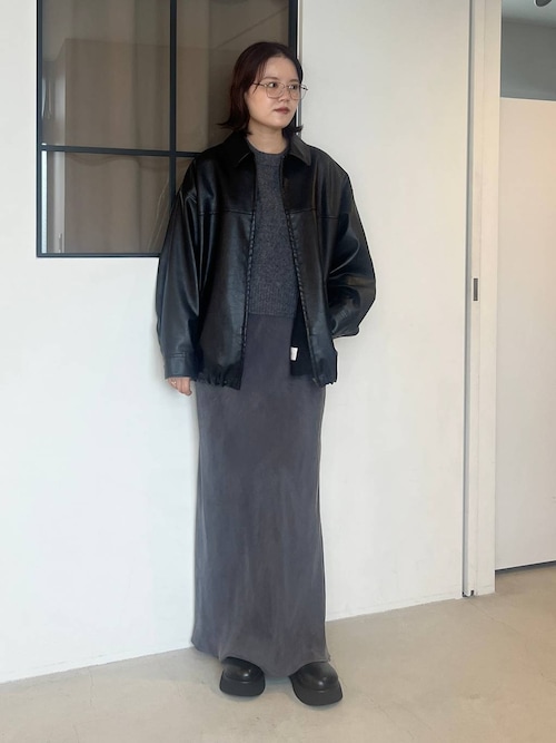 レザードロストZIPブルゾン　ローリーズファーム LOWRYS FARM ブルゾン アウター レザードロストZIPブルゾン