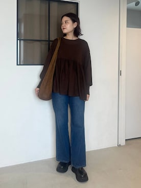 「LOWRYS FARM（ローリーズファーム）のクロッグ　578711（サンダル）」を使った、pecoさん（レディース・165cm）の秋コーディネート