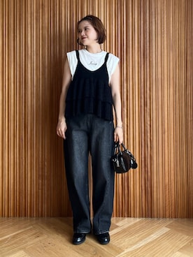 「アイテム（ベスト）」を使った、pecoさん（レディース・165cm）の夏コーディネート
