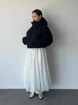 「yuw（ユウ）のアイテム（ジャケット/アウター）」を使った、pecoさん（レディース・166cm）の秋コーディネート