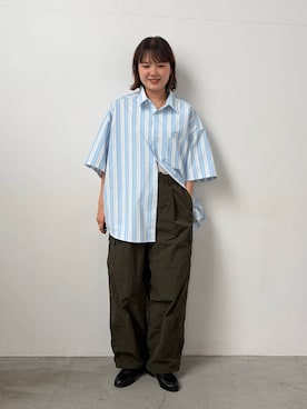 「LOWRYS FARM（ローリーズファーム）のモカシンローファー  637751（ローファー、ブラック系）」を使った、pecoさん（レディース・165cm）の春コーディネート