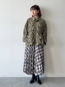 「yuw（ユウ）のアイテム（ジャケット/アウター）」を使った、pecoさん（レディース・166cm）の夏コーディネート