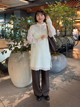 「LOWRYS FARM（ローリーズファーム）の３ＳＥＴトートＢＡＧ　642760（トートバッグ、ブラウン系）」を使った、pecoさん（レディース・165cm）の春コーディネート