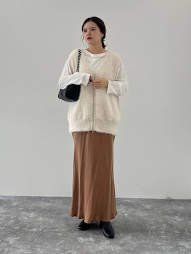 「LOWRYS FARM（ローリーズファーム）のアイテム（ベスト）」を使った、pecoさん（レディース・165cm）の秋コーディネート