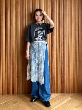 「LOWRYS FARM（ローリーズファーム）のアイテム（ベルト）」を使った、pecoさん（レディース・165cm）の秋コーディネート