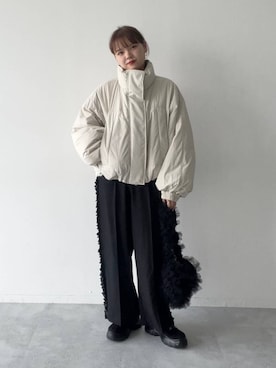 サイドフリルワイドパンツ 152669を使った人気ファッション