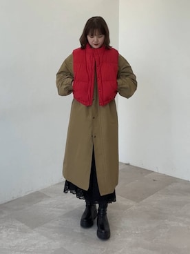 「yuw（ユウ）のアイテム（ジャケット/アウター）」を使った、pecoさん（レディース・165cm）の秋コーディネート