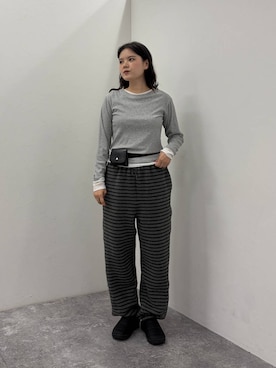 「LOWRYS FARM（ローリーズファーム）のナカワタスリッポン 1057250（スリッポン、ブラック系）」を使った、pecoさん（レディース・165cm）の秋コーディネート