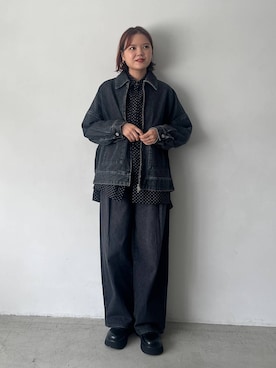 「LOWRYS FARM（ローリーズファーム）のアイテム（デニムジャケット）」を使った、pecoさん（レディース・165cm）の夏コーディネート