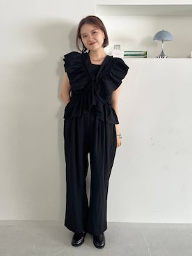 「アイテム（サロペット/オーバーオール）」を使った、pecoさん（レディース・165cm）の夏コーディネート