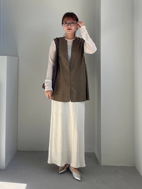 LOWRYS FARMのベスト（ブラウン系）を使った人気ファッション 