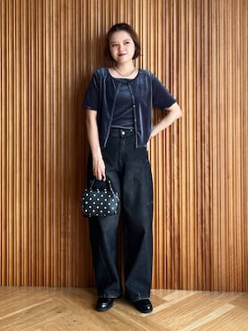 「アイテム（カーディガン/ボレロ）」を使った、pecoさん（レディース・165cm）の夏コーディネート