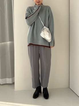 「LOWRYS FARM（ローリーズファーム）のストレッチヒールブーツ　851418（ブーツ）」を使った、pecoさん（レディース・165cm）の秋コーディネート