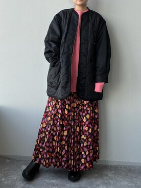 「yuw（ユウ）のアイテム（ジャケット/アウター）」を使った、pecoさん（レディース・165cm）の冬コーディネート
