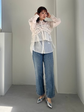 pecoさんの「シアーシャツＬＳ＊　 231459」を使ったコーディネート
