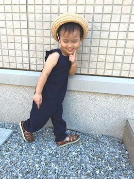 「こども ビームス（コドモビームス）のアイテム（帽子）」を使った、saruinayu★さん（キッズ・90cm）の夏コーディネート