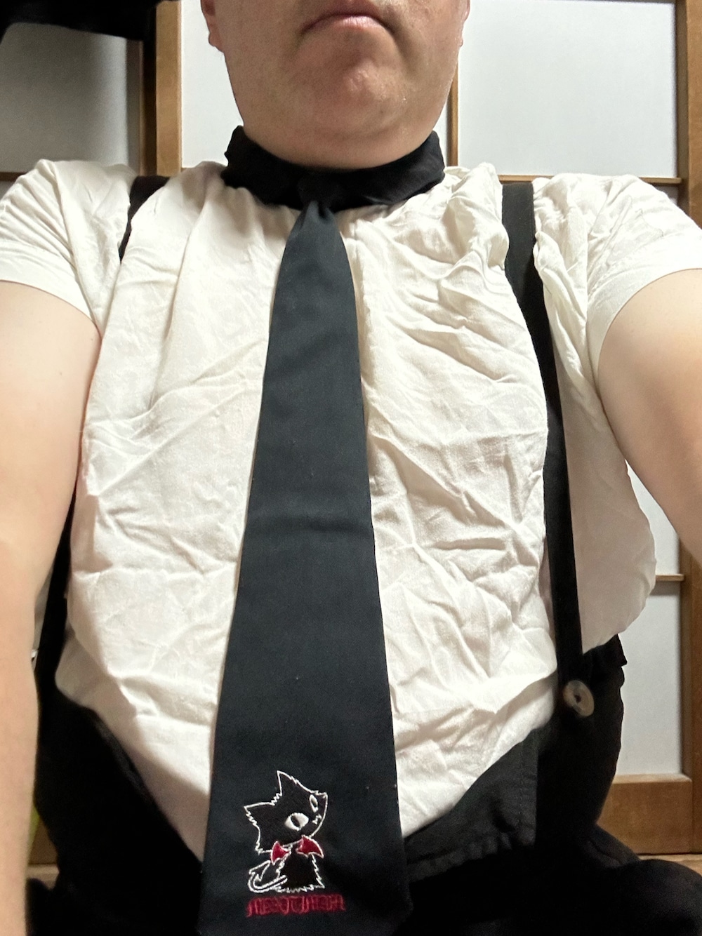 「abcdのアイテム（サロペット/オーバーオール、ブラック系）」を使った、スタディさん（メンズ・168cm）の夏コーディネートの1枚目の写真