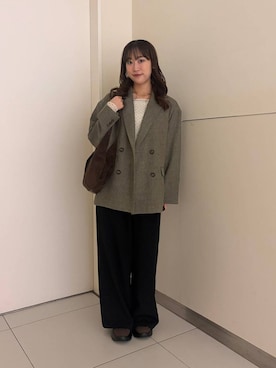 「LOWRYS FARM（ローリーズファーム）のステンレスフープチョーカー 127295（チョーカー、ゴールド系）」を使った、Manaさん（レディース・158cm）の春コーディネート