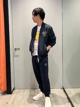 「AXSmiley」｜「アイテム（ブルゾン）」を使った、IMAさん（メンズ・176cm）の秋コーディネート