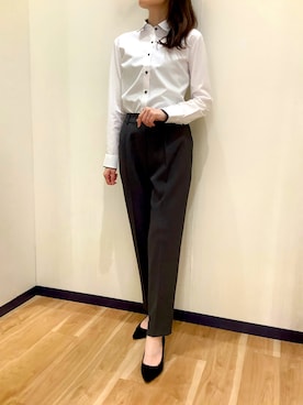 「アイテム（ビジネスシャツ）」を使った、BRICK HOUSE by Tokyo Shirts 盛岡南イオンモール店さん（レディース・163cm）の秋コーディネート