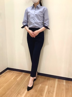 「アイテム（ビジネスシャツ）」を使った、BRICK HOUSE by Tokyo Shirts 盛岡南イオンモール店さん（レディース・163cm）の夏コーディネート