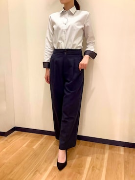 「アイテム（ビジネスシャツ）」を使った、BRICK HOUSE by Tokyo Shirts 盛岡南イオンモール店さん（レディース・163cm）の夏コーディネート