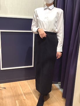 「シロシャツ」｜BRICK HOUSE by Tokyo Shirts 盛岡南イオンモール店さん（レディース・163cm）の冬コーディネート